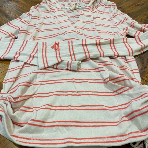 Roxy Hoodie Long Sleeve Sweater Pink Stripes - Picture 2 of 4